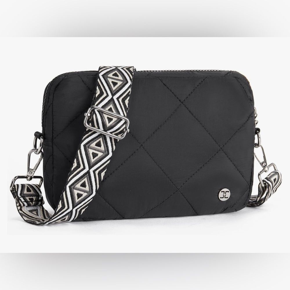 Telena | Quilted Crossbody Shoulder Puffer Lightweight Black Bag | NWOT NEW